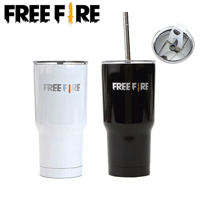 Cốc Nước Họa Tiết Chủ Đề Game Free Fire Màu Đen/ Trắng Tùy Chọn 500ml