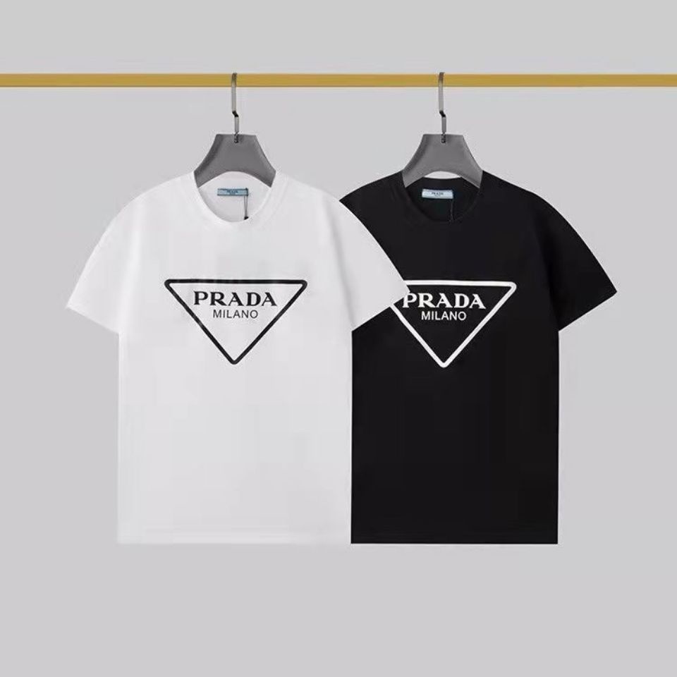 Áo Thun Tay Ngắn In Chữ Prada 22ss Phong Cách Châu Âu Thời Trang Cho Nam Và Nữ