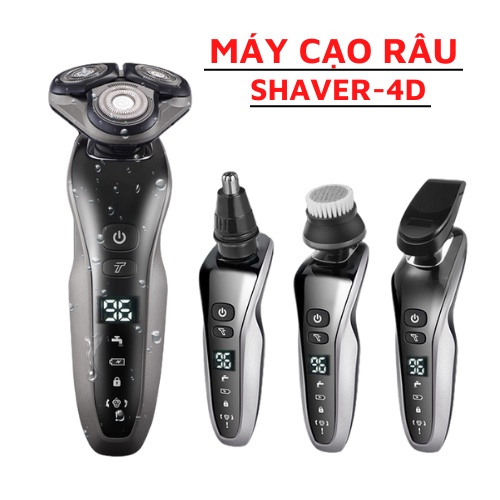 Máy cạo râu đa năng chống nước SHAVER 4D thế hệ 1,thế hệ 3 chỉnh tốc độ cạo và màn led cao cấp