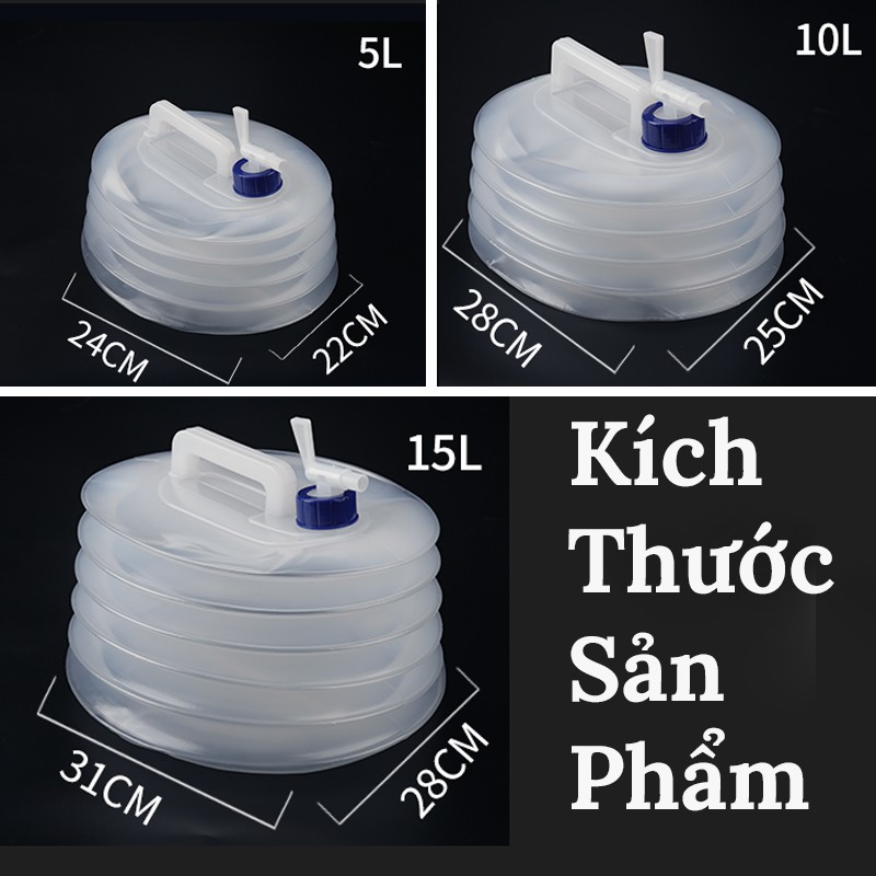 Thùng Đựng Nước Co Giãn Gấp Gọn Tiện Lợi - Dung Tích 5 Lít,10 Lít,15 Lít