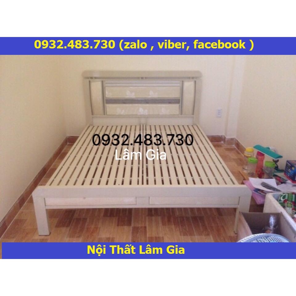 Giường sắt hộp cao cấp 1m6x2m giá rẻ tại TP.HCM