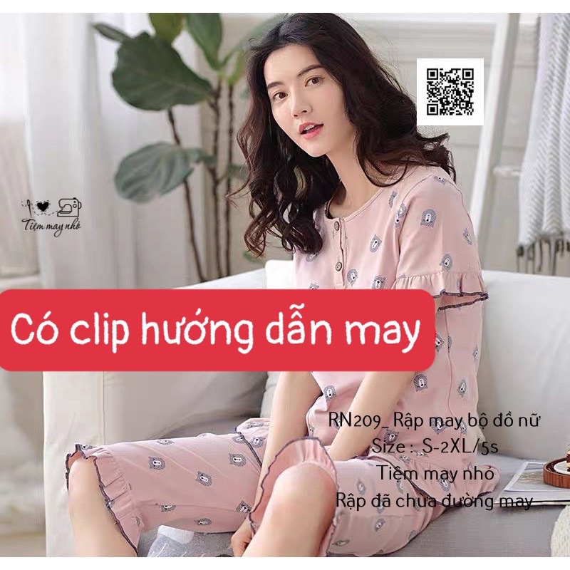 RN209_rập giấy may bộ đồ lửng nữ