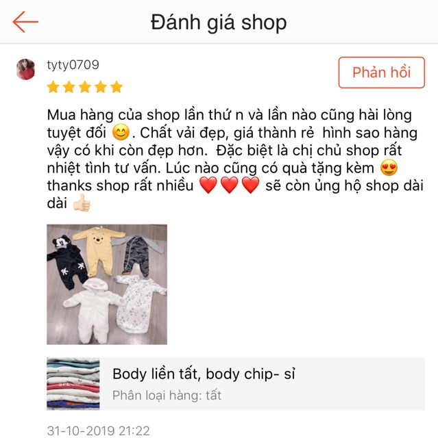 Bộ Body cotton xuất xịn nhiều hãng