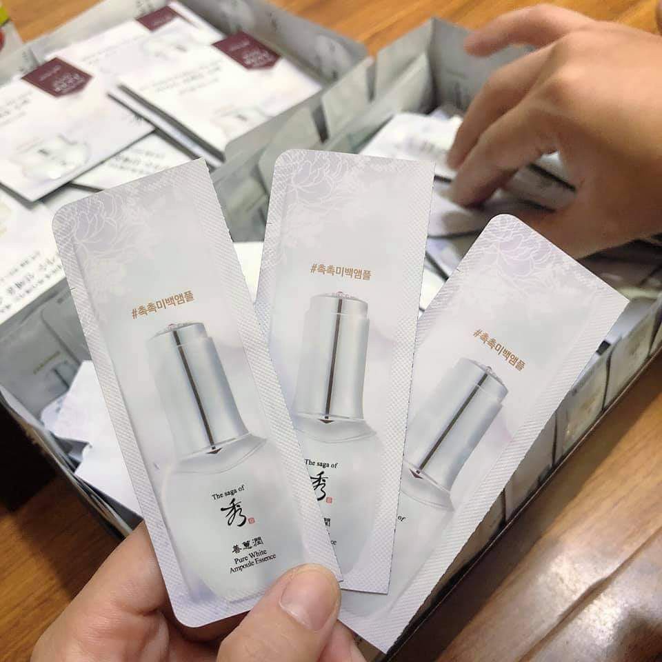 Combo Dưỡng Trắng Hàn Quốc Saga Pure White Phương Ohui Giảm Tàng Nhang Cân Bằng Độ Ẩm Giúp Da Mềm Mịn 1ml