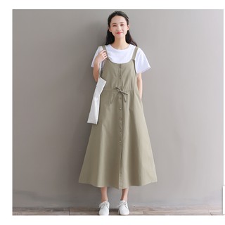 ĐẦM BẦU VÁY BẦU CÔNG SỞ YẾM KAKI ( kèm áo thun )