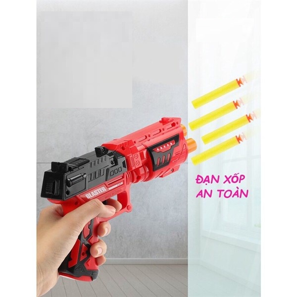 ĐỒ CHƠI CHO BÉ MÁY PHÓNG XỐP MINI 2 MÀU XANH ĐỎ CÓ XỐP ĐI KÈM