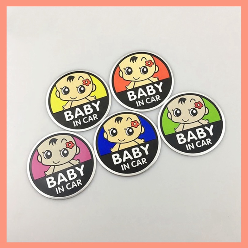 [Mã LIFEAU5SALE giảm 20k đơn 50k] Tem Nhôm Baby In Car, Mami In Car dập nổi Cao Cấp