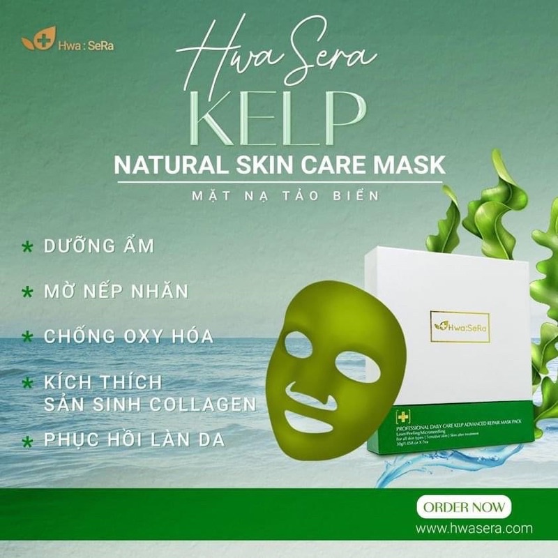 Mặt nạ HwaSera Professional Daily Care Kelp Advanced Repair Mask Pack, hộp 7 miếng