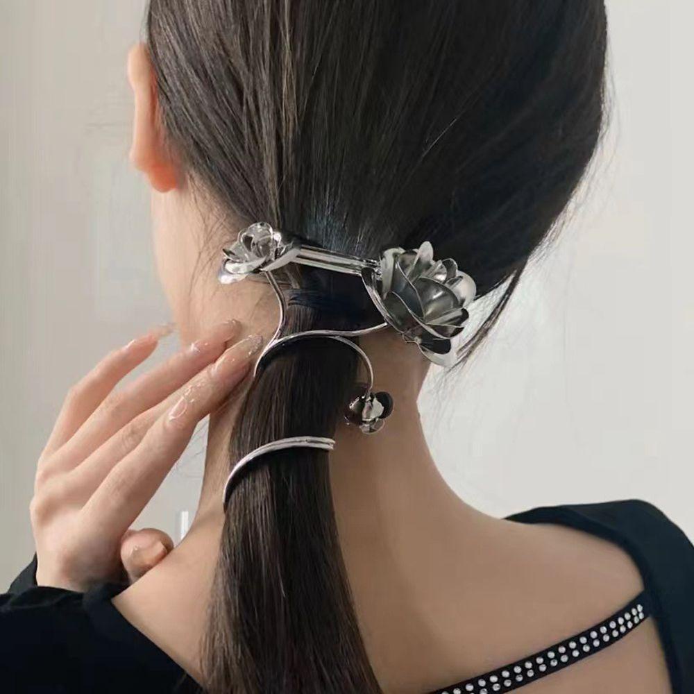 Kẹp Tóc VANES1 Hình Hoa Hồng Bằng Kim Loại Phong Cách Retro Nhật Bản