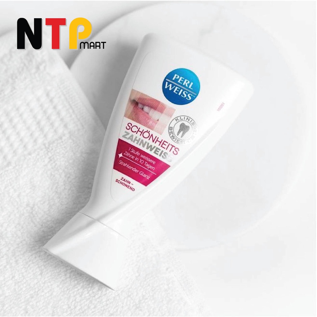 Kem Đánh Răng PERL WEISS SCHÖNHEITS ZAHNWEISS siêu trắng răng chai 50ml, nhập khẩu Đức