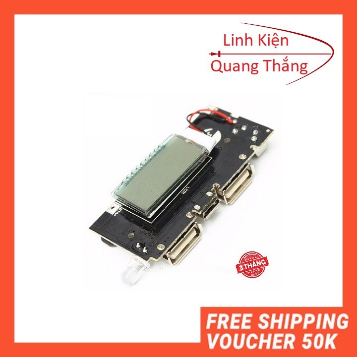 Mạch Sạc Pin Dự Phòng 18650 V4 2 Cổng Ra, Hiển Thị LCD ( Có Bảo Vệ ) - linhkiendientubk