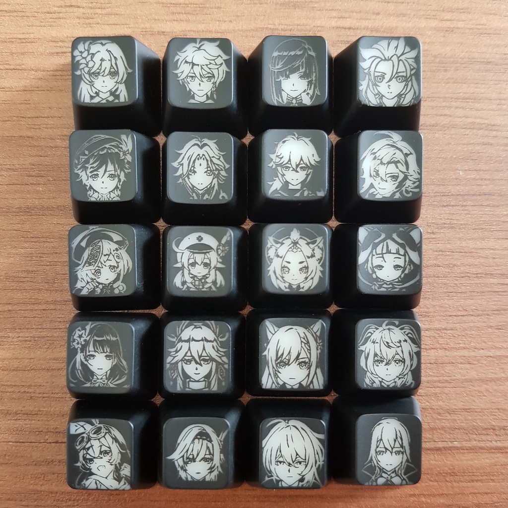Keycap xuyên led avatar hơn 50 nhân vật genshin impact lumine xiao kazuha hutao ayaka raiden yae zhongli ganyu keqing