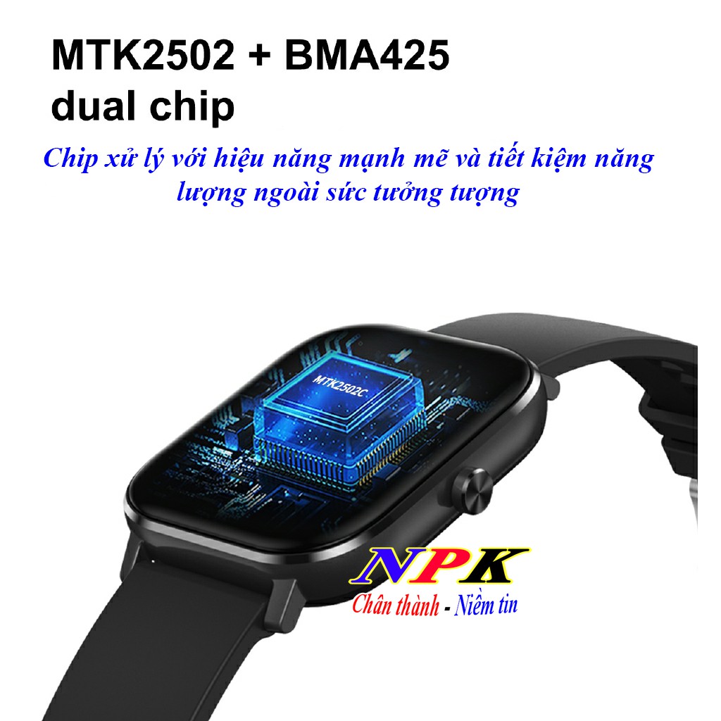 Đồng hồ thông minh DT35 Smart Watch Gọi điện 2 chiều, Full Tiếng Việt, đo nhịp tim, thay được dây 20mm