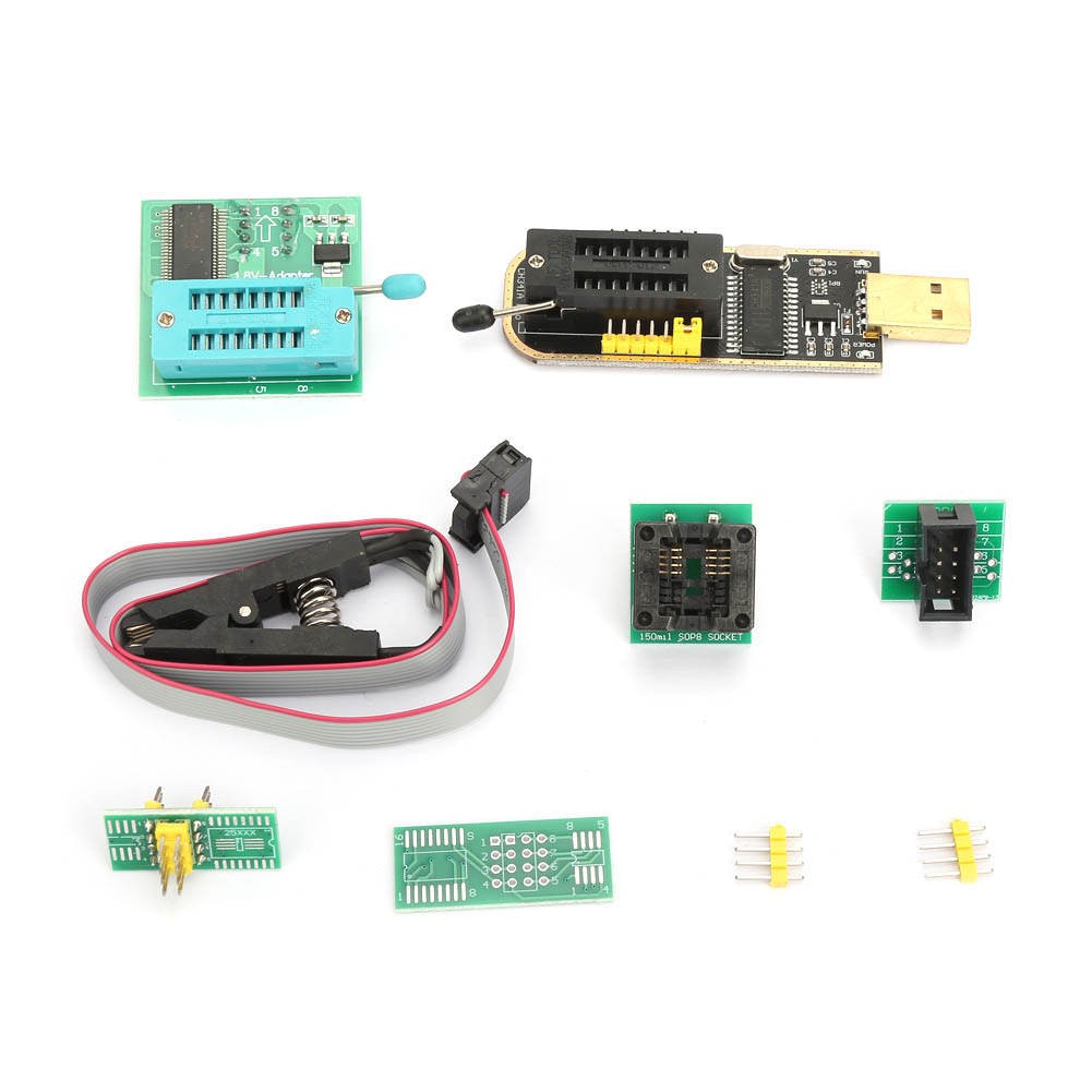 [Xiyijia] CH341A USB Programmer + SOP8 Test Clip 1.8V Adapter to DIP8 Converter Module