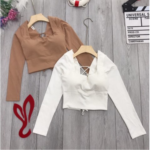 Áo kiểu nữ thun Borip dày dặn (có đệm ngực) | BigBuy360 - bigbuy360.vn