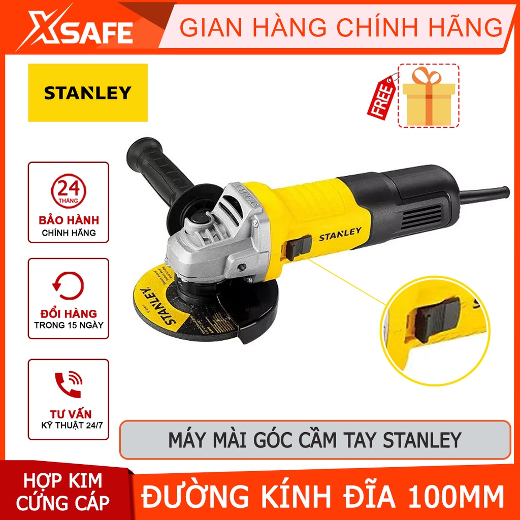 Máy mài góc cầm tay Stanley 710-900W, đường kính đĩa 100mm tốc độ không tải 11000rpm, hợp kim cao cấp