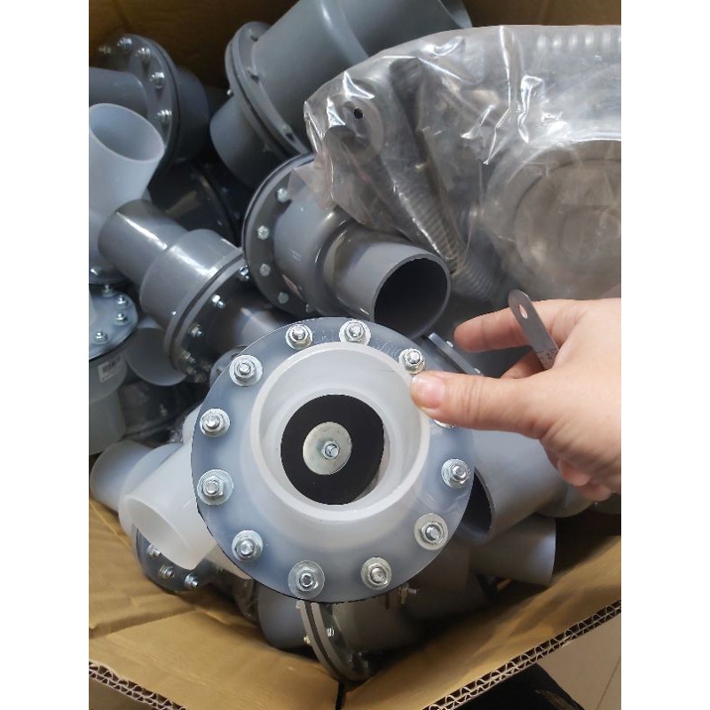 Luppe lưỡi gà  nhựa trắng/xám 60/60mm và 42/49mm