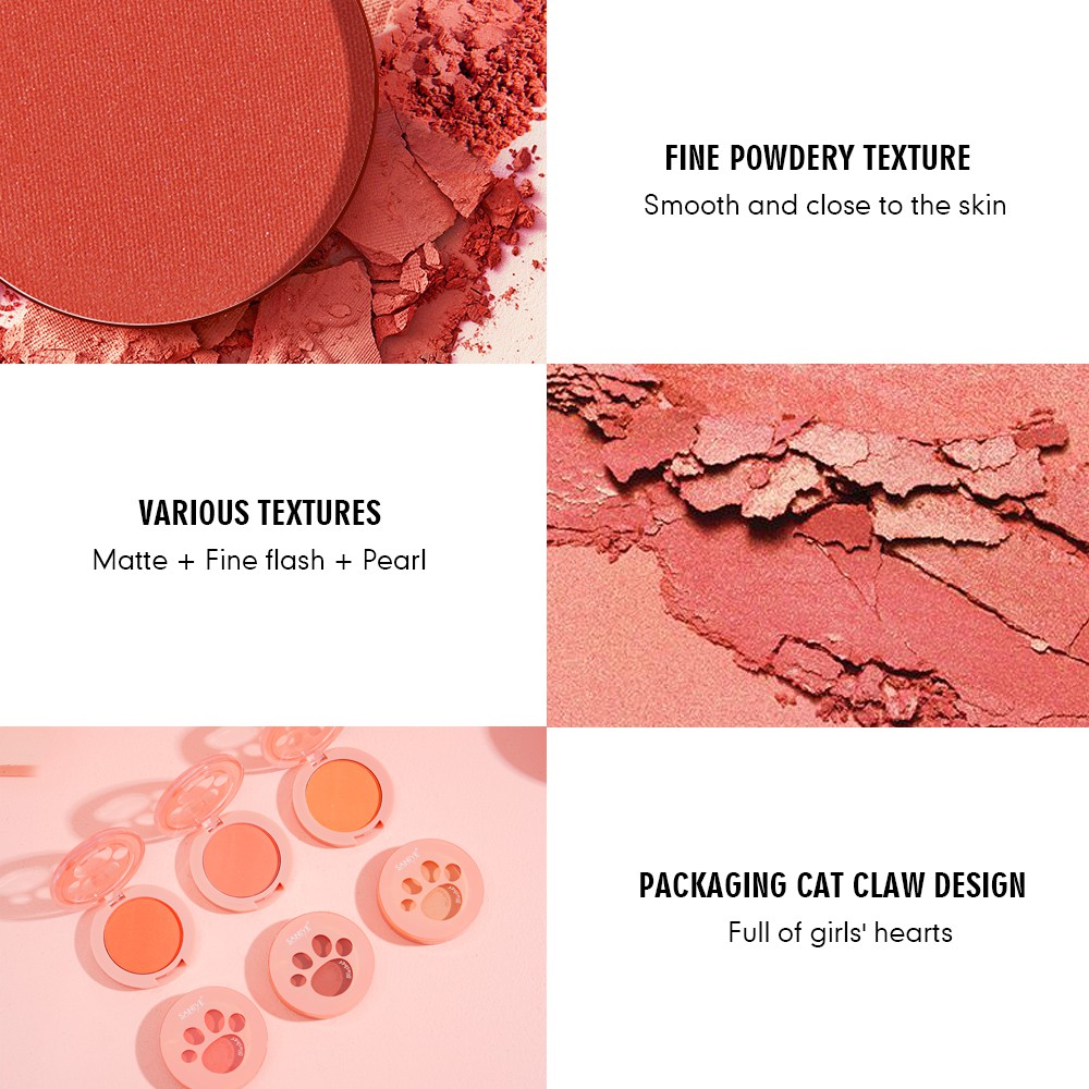 [Hàng mới về] Phấn má hồng SANIYE E0160 màu lì và ánh nhũ ngọc trai lấp lánh trang điểm phong cách mắt mèo | BigBuy360 - bigbuy360.vn