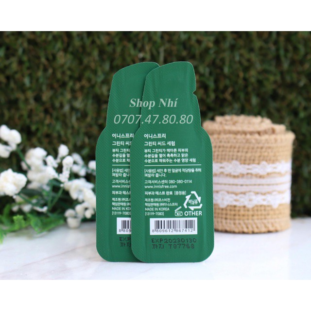 [Sample] Tinh Chất Dưỡng Ẩm Sâu, Phục Hồi Da Mụn Innisfree Green Tea Seed Sẻum 1ml