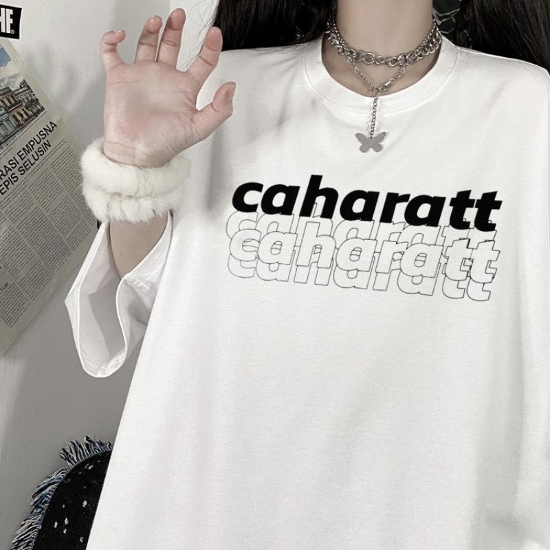 Áo thun cotton tay lỡ unisex nam nữ caharatt