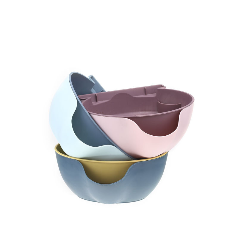 Khay Đựng Trái Cây Hai Tầng Bằng Nhựa Tiện Dụng Cho Nhà Bếp