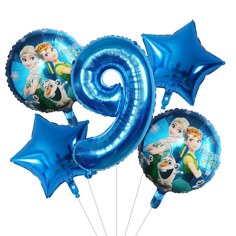 Bộ 5 Bong Bóng Trang Trí Tiệc Hình Công Chúa Băng Giá