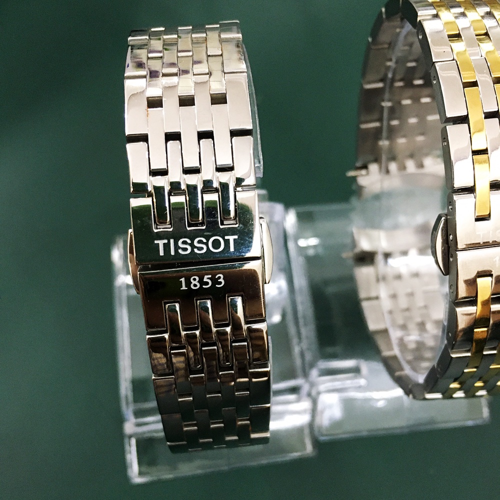 [FREESHIP] Dây đồng hồ kim loại Tissot ĐÚC ĐẶC T1853 size 19mm/20mm (2 màu Trắng, Demi Vàng)