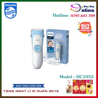 (Khuyến Mãi Cực Lớn) Máy Cắt Tỉa Tóc Cho Bé Sơ Sinh Philips HC1055 - Chính Hãng