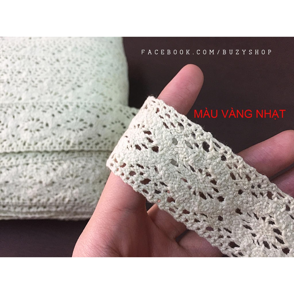 ren chỉ, ren cotton, ren viền scrapbook (mẫu 1) (cuộn 1 mét)