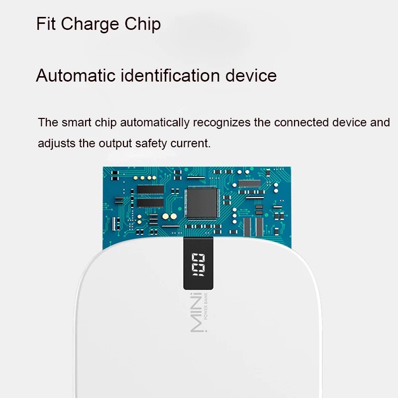 Sạc dự phòng Mini Q3 Sạc nhanh 10000mAh -Đèn LED chữ số 3 cổng đầu vào Android