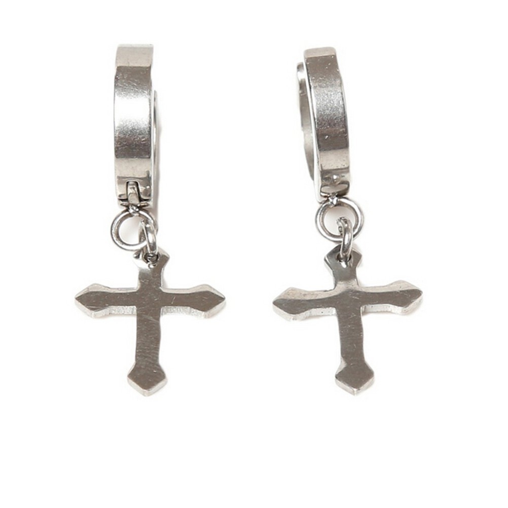 Khuyên tai hình thánh giá bằng thép titanium kích thước 4 * 9cm