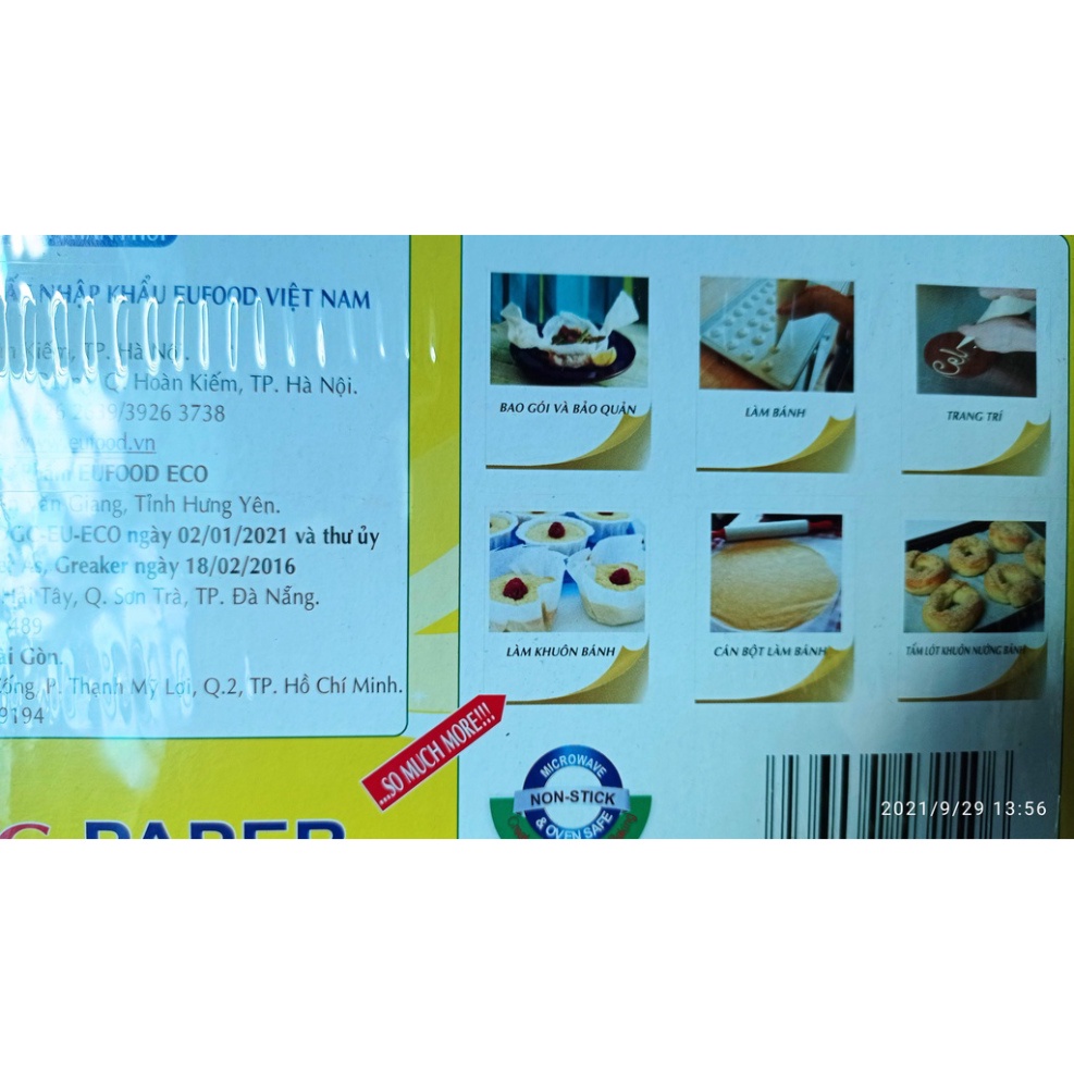 BAKING PAPER/Giấy nến chống dính loại cuộn 5M size 30cmx5m [EUFOOD]