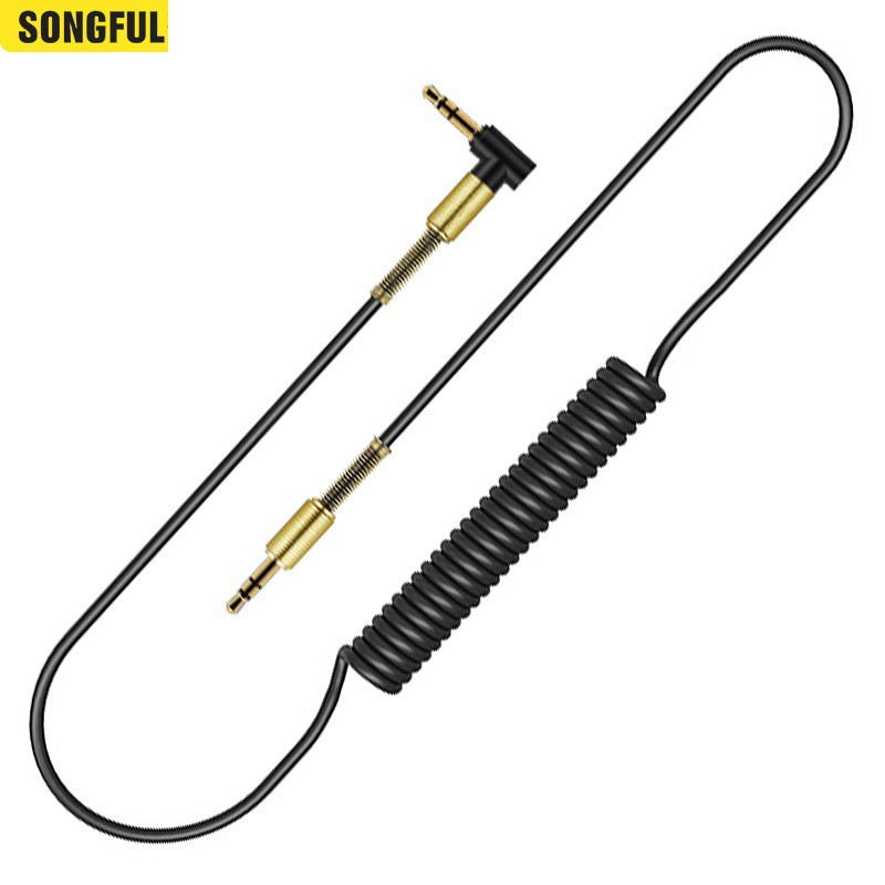 Cáp loa 2 đầu dương lò xo chống rối bẻ góc 90 độ