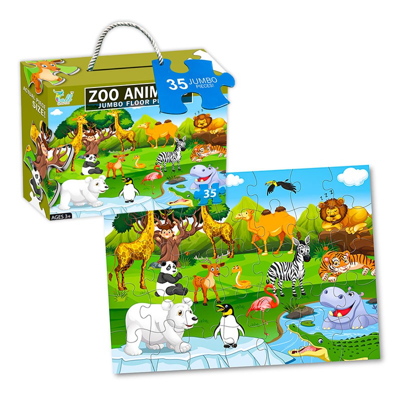 TRANH XẾP HÌNH Jigsaw Puzzle 35 JUMBO Pieces (CỠ LỚN) – Zoo Animals (Thảo Cầm Viên) 8606