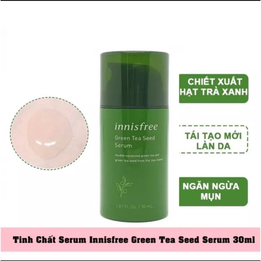 Tinh Chất Giảm Mụn và Chống Lão Hóa Từ Hạt Trà Xanh Innisfree The Green Tea Seed Serum 30ml (Hàn Quốc)