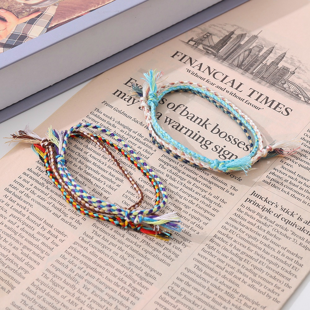 Vòng Đeo Tay May Mắn Bện Dây Thủ Công Nhiều Màu Phong Cách Bohemia Thời Trang Cho Nữ