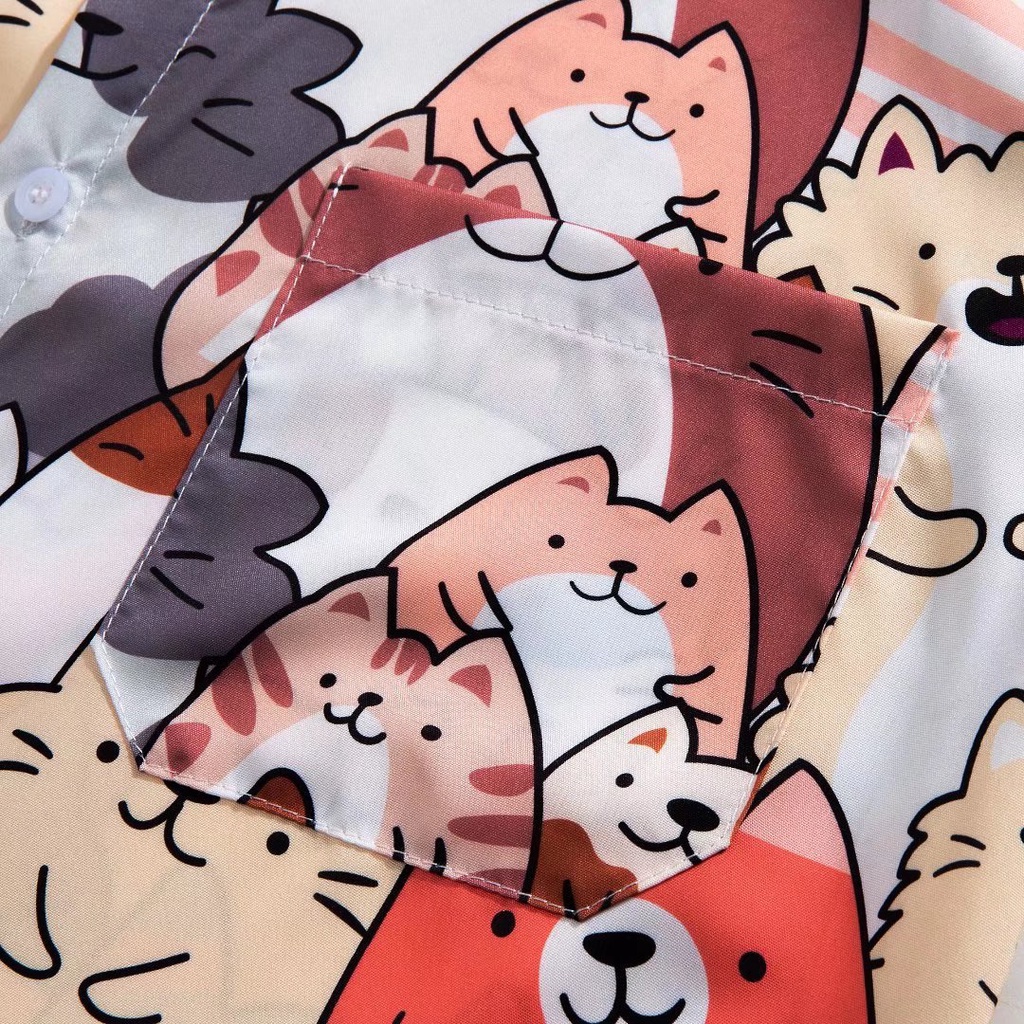 Bộ Áo Sơ Mi Tay Ngắn + Quần short Dáng Rộng Thời Trang Mùa Hè Hàn Quốc 2023 Cho Nam