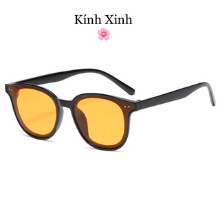 Kính râm màu vàng Lang Mắt tròn thời trang