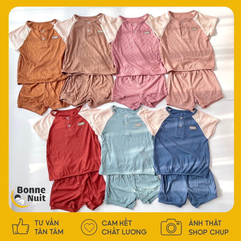 Bộ cộc tay bổ trụ chui đầu Cookie chất Cotton siêu mát