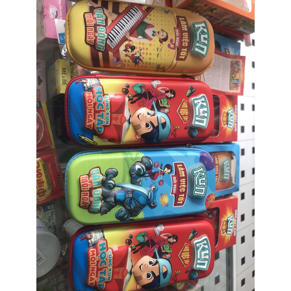 Hộp bút Kun bọc vải hình 3D quà tặng sữa kun