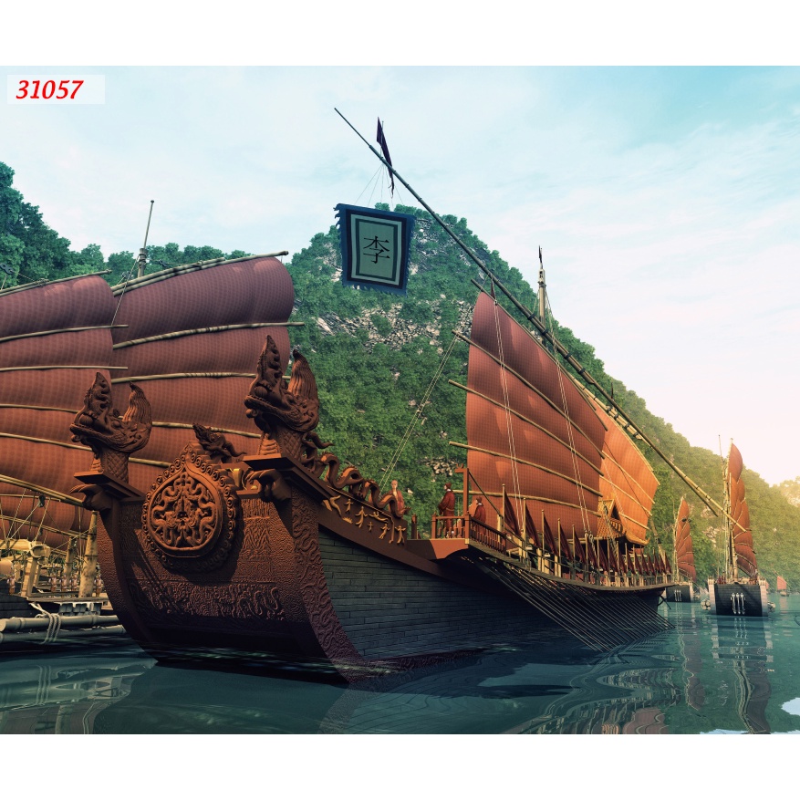 Tranh Dán Tường Khổ Lớn địa danh CHÙA CHIỀN, CUNG ĐIỆN, THUYỀN BUỒM Hà Nội kích thước theo yêu cầu, không giới hạn