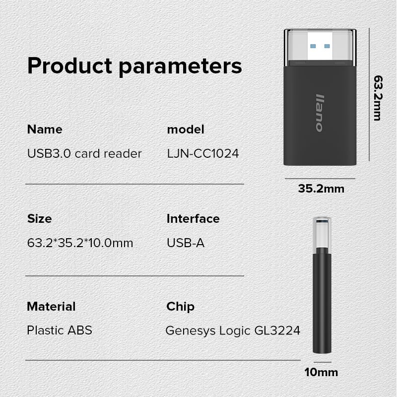 Đầu đọc thẻ nhớ USB 3.0 llano cao cấp hỗ trợ SD/MicroSD/TF 5Gbps 512GB