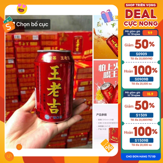 Lon trà sâm, trà thảo mộc Wanglaoji lon 310ml