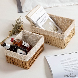 Giỏ đựng đồ dùng/ mỹ phẩm/ chìa khóa/ đồ dùng để bàn bằng mây đan tiện dụng cho gia đình