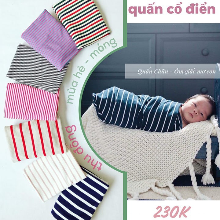 Quấn chũn cho bé COCOON, quấn vải cổ điển chất liệu thân thiện - Monnie Kids