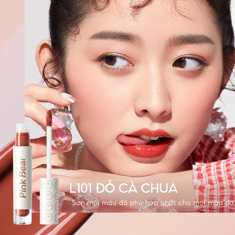 Son kem Pink Bear Glass Shine Gloss Liquid Hydrating Long-lasting 2.5g | BigBuy360 - bigbuy360.vn