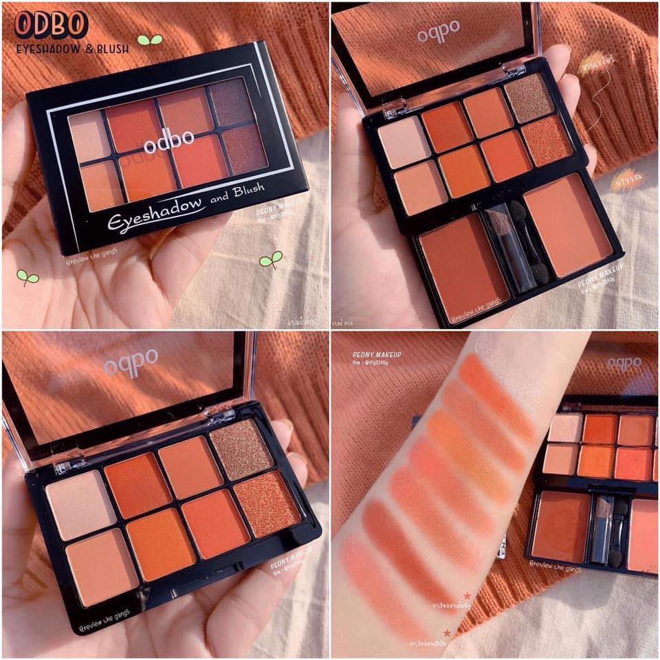 Bảng Phấn Mắt Kiêm Má Hồng 8 Ô Odbo For Blush For Eyes + 2 Ô Má Hồng