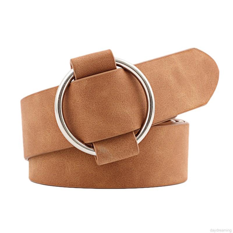 Thắt lưng da khóa tròn thời trang cho nữ