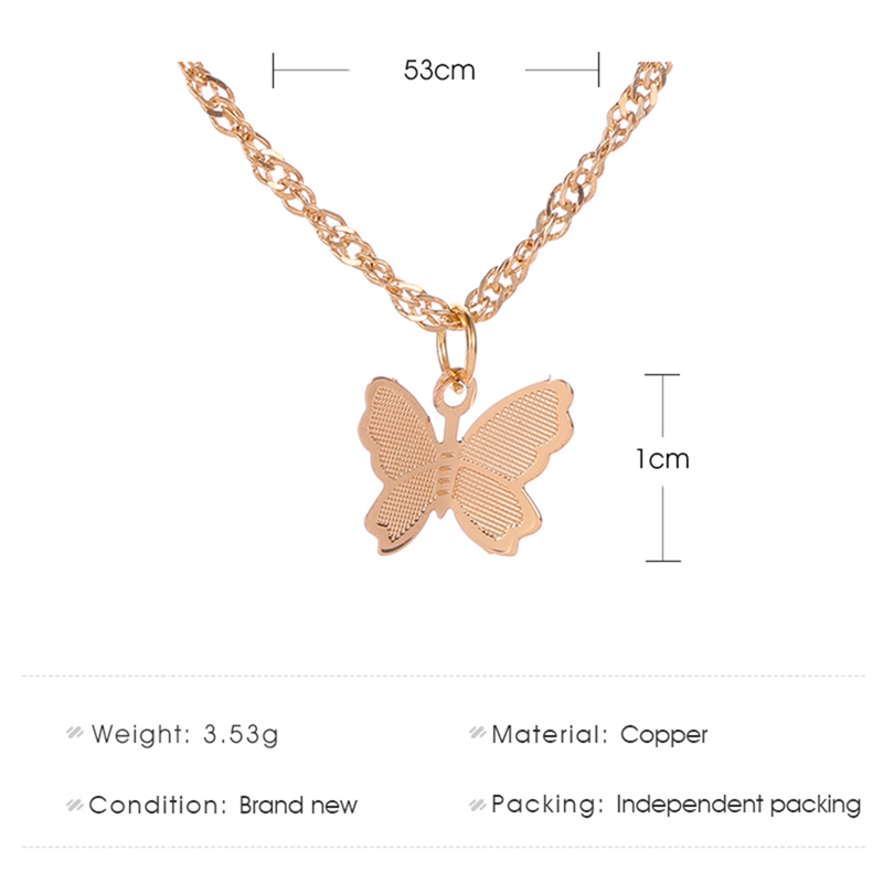 flowersqueen Dây chuyền thép không gỉ mặt hình bướm dễ thương thời trang dành cho nữ