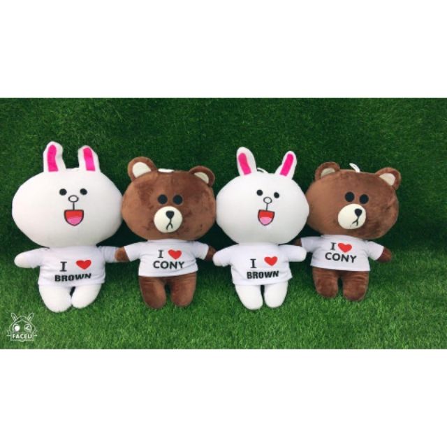 Gấu BROWN và thỏ CONY 40cm cặp đôi thú nhồi bông đáng yêu gấu bông
